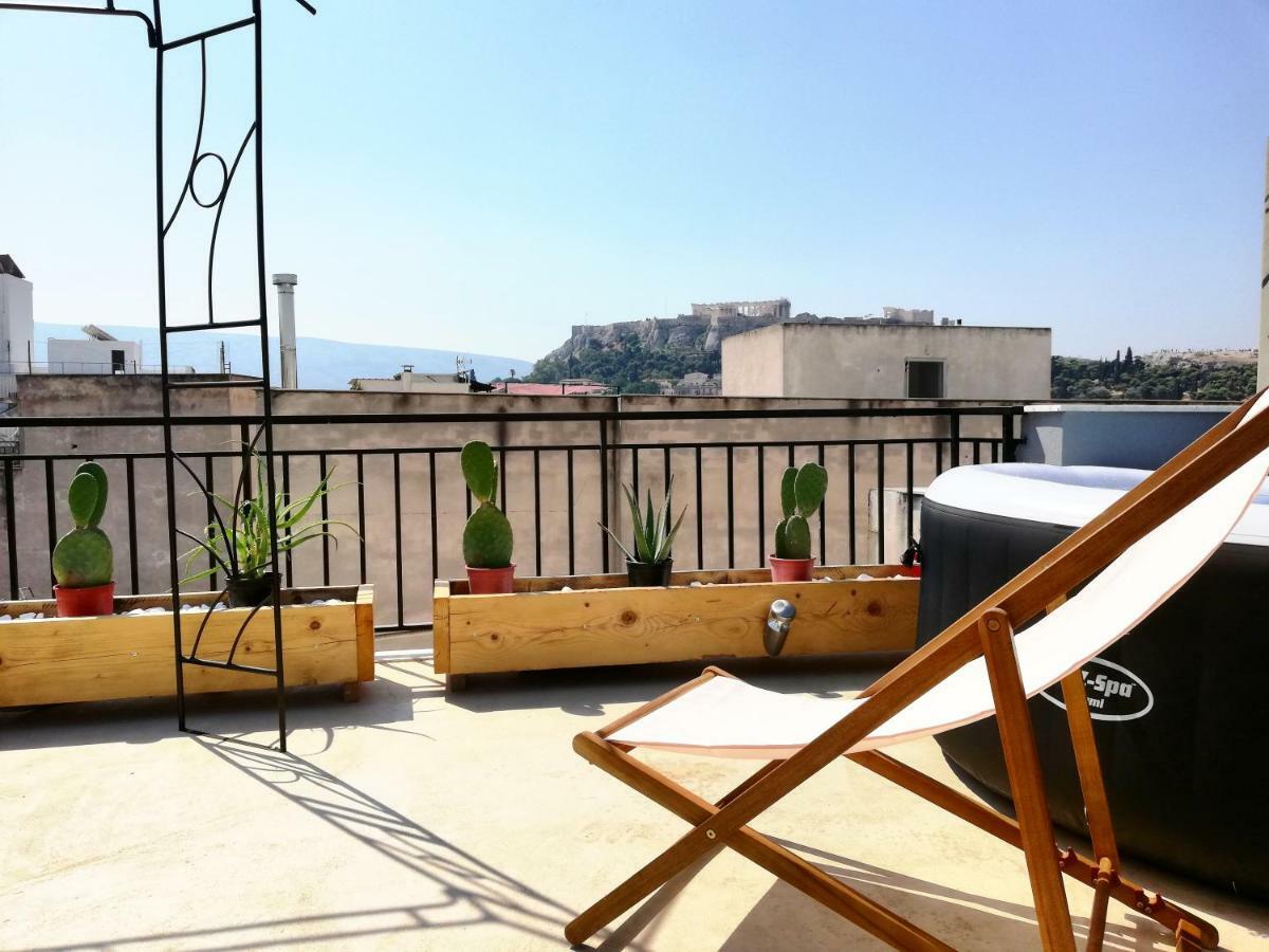アテネAs Jacuzzi On Privet Roof Top With Acropolis Viewアパートメント エクステリア 写真